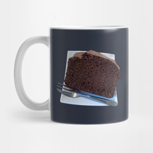 Sweet Food Chocolate Cake on Plate with Fork Mug